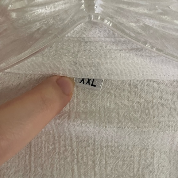 Womens White Cotton Blouse or Beach Cover up - Picture 5 of 9